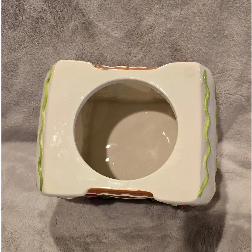 Sleigh Bell Bistro Gingerbread House Ceramic Cookie Jar Holiday Candy Canister‎
